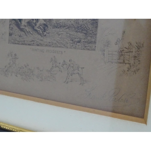 292 - Frank Paton (1855-1909), Signed etching,  'Hunting Incidents', Signed in pencil lower right, 10 1/2 ... 