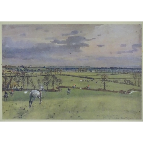 297 - After Lionel Dalhousie Robertson Edwards (1878-1966), Coloured print,  'The Whaddon Chase', 'The Den... 