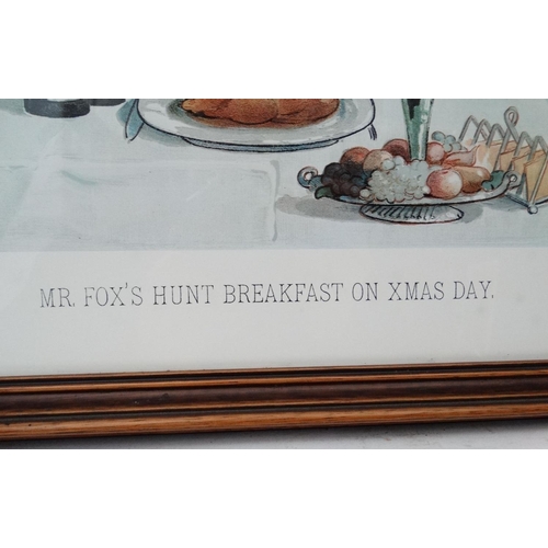 299 - After Harry Bingham Neilson (1861-1941) Coloured print 'Mr Fox's Hunt Breakfast On Xmas Day' Facsimi... 