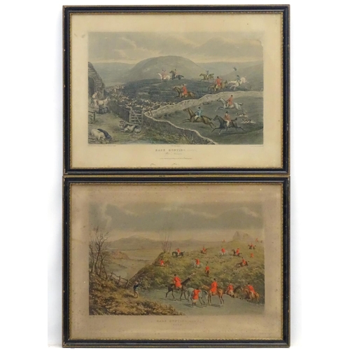 301 - Hare Hunting: R G Reeve after W. P. Hodges, Hand coloured engravings, a pair, 'Hare Hunting, SOHO!',... 