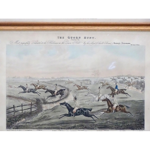 304 - Hunting: The Quorn Hunt, H Alken drawn & etched, engraved by FC Lewis, Four Hand coloured etchings 1... 