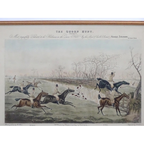 304 - Hunting: The Quorn Hunt, H Alken drawn & etched, engraved by FC Lewis, Four Hand coloured etchings 1... 