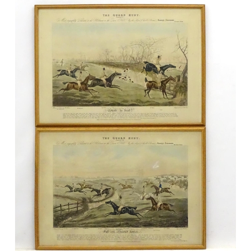 304 - Hunting: The Quorn Hunt, H Alken drawn & etched, engraved by FC Lewis, Four Hand coloured etchings 1... 