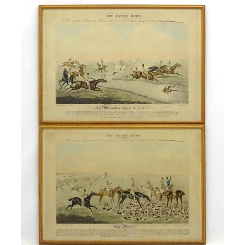 304 - Hunting: The Quorn Hunt, H Alken drawn & etched, engraved by FC Lewis, Four Hand coloured etchings 1... 