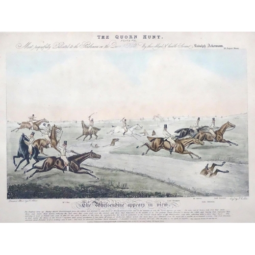 304 - Hunting: The Quorn Hunt, H Alken drawn & etched, engraved by FC Lewis, Four Hand coloured etchings 1... 