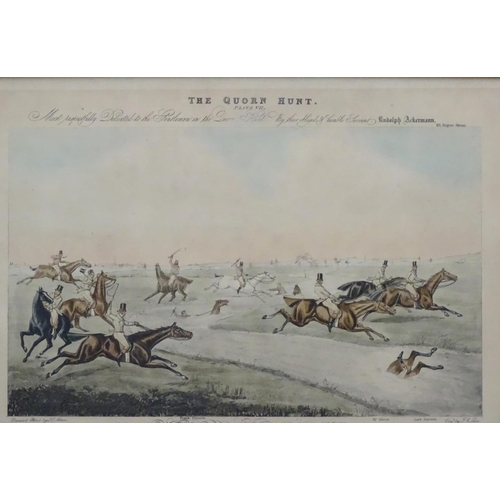 304 - Hunting: The Quorn Hunt, H Alken drawn & etched, engraved by FC Lewis, Four Hand coloured etchings 1... 