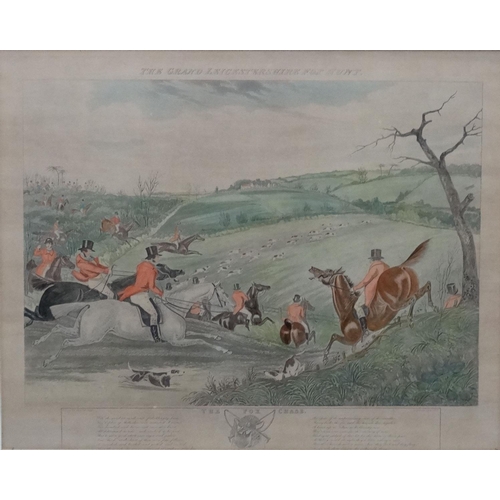 314 - Hunting : Hunt after Samuel Henry Gordon Alken (1810-1894) Set of 4 Aquatint plates with Gum Arabic ... 