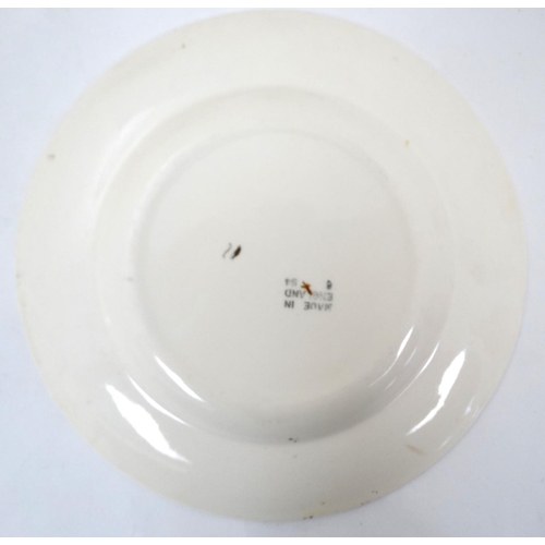 318 - Hunting: A collection of hunting ceramics to include a part tea set comprising 3 bowls, 6 side plate... 