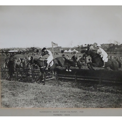 323 - Horse Racing: A set of 3 framed black and white 1938 / 39 Hunt Point-To-Point photographs, to includ... 