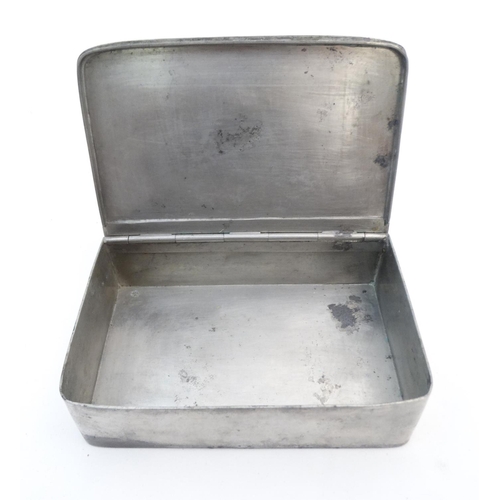 341 - Field Sports : A late 19thC / early 20thC silver plate sandwich tin / box contained within a brown l... 