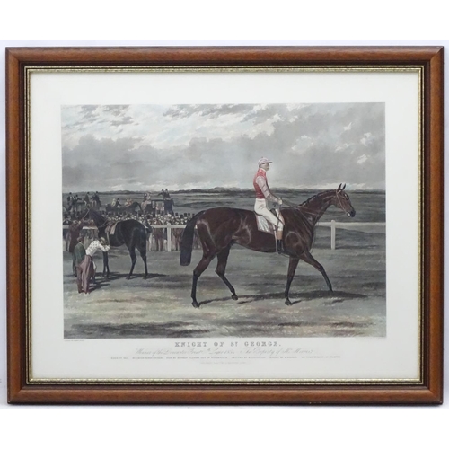 344 - Horse Racing: J Harris & W Summers after HARRY HALL (1814-1882), Hand coloured lithograph, 'Knight o... 