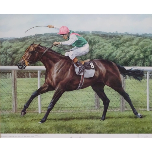 353 - Horse Racing :  SJ Wingate 1986, Signed limited edition coloured print 243/500, ' Dancing Brave , Pa... 