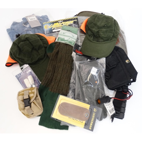 364 - A quantity of sporting/outdoor clothing, comprising a Musto padded shoulder polo in green moss colou... 