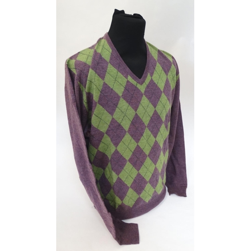 378 - A Laksen Argyle pattern men's shooting jumper in Pine/Lime, size XL, new with tags