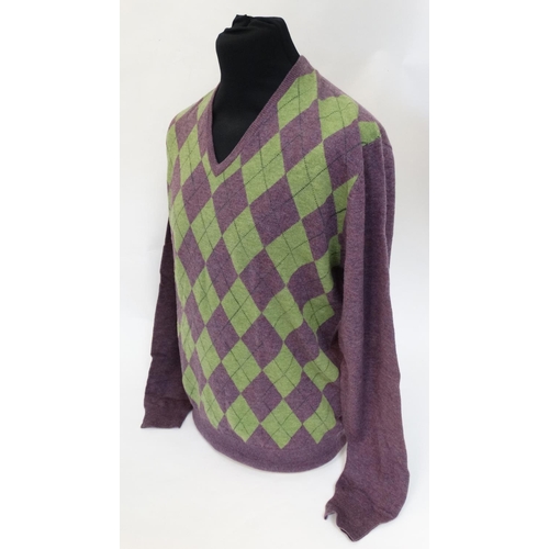 378 - A Laksen Argyle pattern men's shooting jumper in Pine/Lime, size XL, new with tags