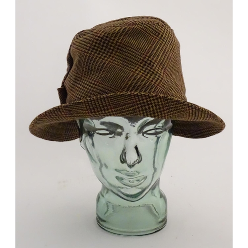 381 - Holland and Holland tweed brown hat