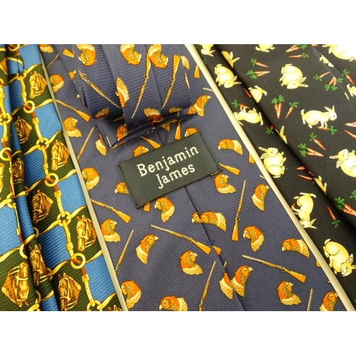 385 - Four new country themed 100% silk ties; including one Liberty & one Benjamin James (4)