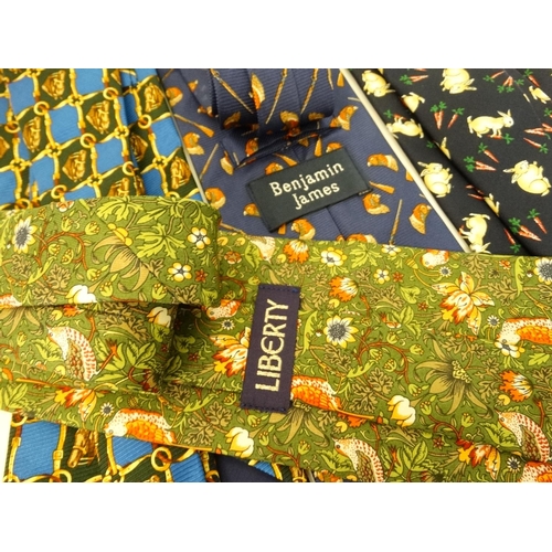 385 - Four new country themed 100% silk ties; including one Liberty & one Benjamin James (4)