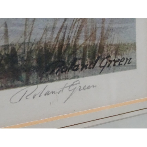 415 - Wildfowling: Roland Green (1896-1972), Limited edition artist proof coloured print, 'White Fronted G... 