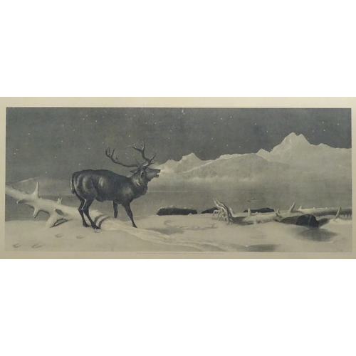 417 - WH Simmons after Sir Edwin Landseer RA, A pair of monochrome engravings 1896, 'The Challenge' a Mona... 