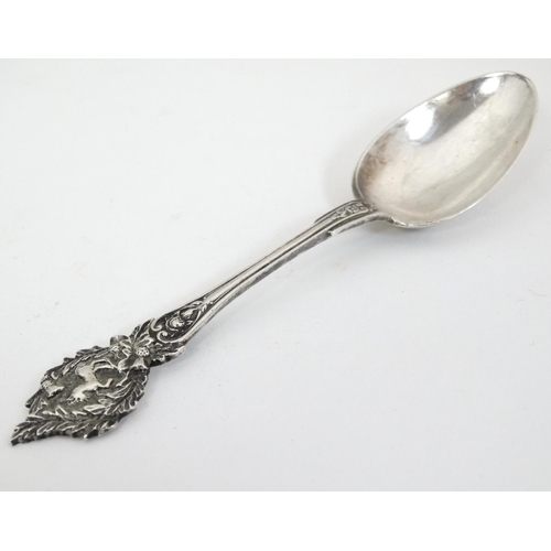 433 - A silver souvenir / trophy teaspoon engraved ' E. Coy 8th  Scottish V.B.K.L.R  1903 Shooting Club ( ... 