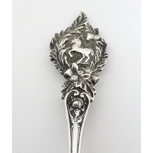 433 - A silver souvenir / trophy teaspoon engraved ' E. Coy 8th  Scottish V.B.K.L.R  1903 Shooting Club ( ... 