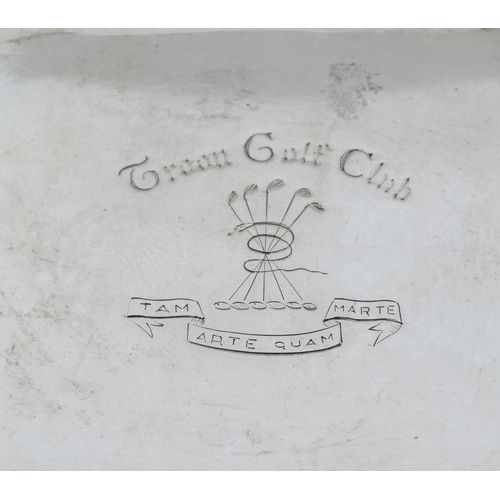 462 - Golfing Interest : A pair of pin dishes  with engine turned decoration and engraved ' Troon Golf Clu... 