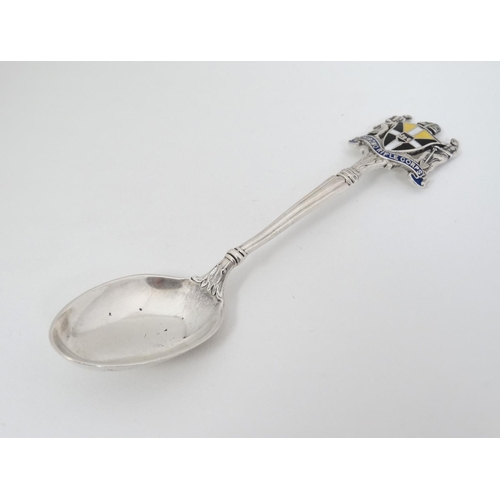 464 - Shooting / military interest : A silver teaspoon surmounted by enamel decoration titled ' Chiromo Ri... 