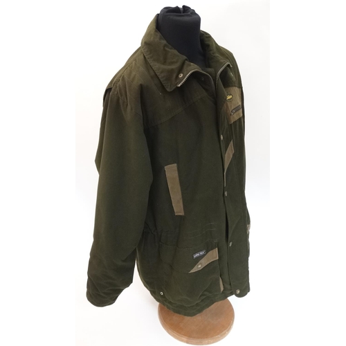 478 - A Laksen shooting jacket in khaki green in Gore-tex fabric, size XL