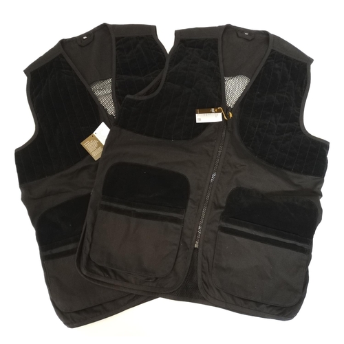 499 - Two black mesh Bonart shooting gilet / vest, size XL with tags (2)