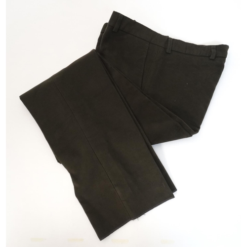 500 - A pair of Wathen Gardiner moleskin olive trousers, size waist 36, with tags