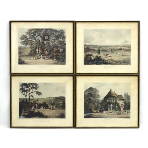 506 - Shooting: After D Wolstenholme by T. Sutherland,  Set of 4 plate coloured engravings 1823, 'Shooting... 