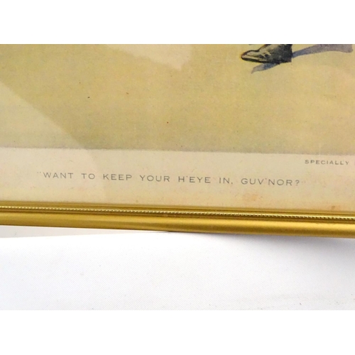 512 - Shooting: Forman after LAWSON WOOD (1878-1957), Humorous coloured print, 'Want to keep your h'eye in... 