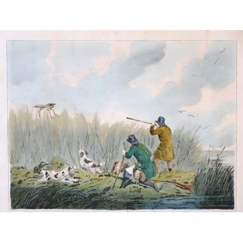 519 - After H Alken, hand coloured engraving, 'Bittern Shooting' a long gone practice and rare image!, Bea... 