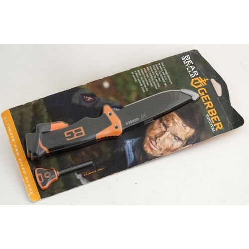 536 - A Gerber Survival Knife kit ( endorsed by Bear Grylls ) , comprising knife , sheath , fire starter a... 