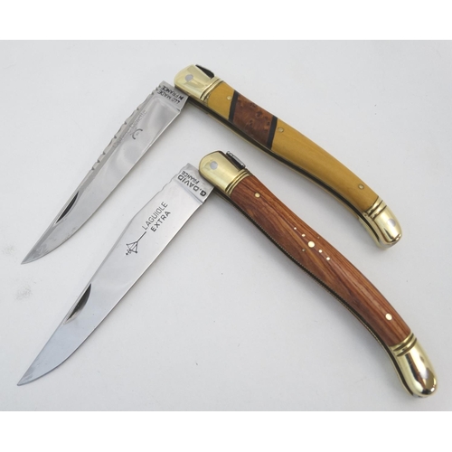 546 - A Castinne Renette Laguiole pocket knife, together with another by G David, the largest 8 3/4''