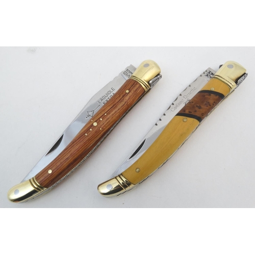 546 - A Castinne Renette Laguiole pocket knife, together with another by G David, the largest 8 3/4''