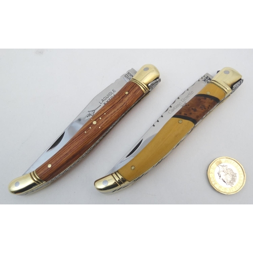 546 - A Castinne Renette Laguiole pocket knife, together with another by G David, the largest 8 3/4''