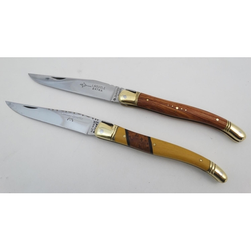 546 - A Castinne Renette Laguiole pocket knife, together with another by G David, the largest 8 3/4''