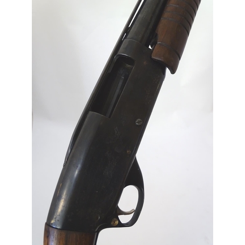 718 - Shotgun: The stock & action of a Savage 'Model 30E' 20 bore pump action shotgun, the action engraved... 