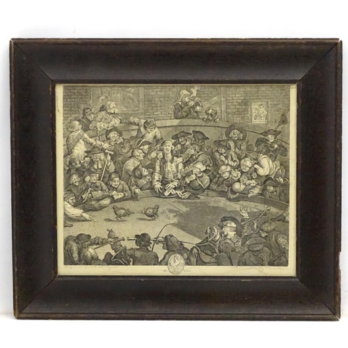 73 - Cock fighting, After Willm Hogarth 1759, Monochrome engraving, 'Royal Sport, Pit Ticket',  Aperture ... 