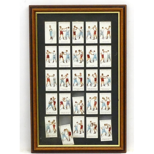 83 - Boxing: 25 (full set) framed Franklin's Cigarette cards boxing techniques