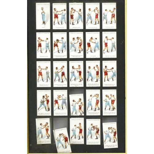 83 - Boxing: 25 (full set) framed Franklin's Cigarette cards boxing techniques