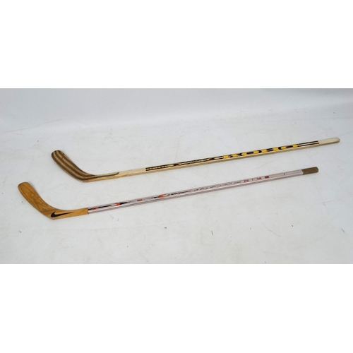 88 - Ice Hockey: Two Ice Hockey sticks to include a Nike 350 Stiffness Pro Series Aluminium Radius Edges ... 