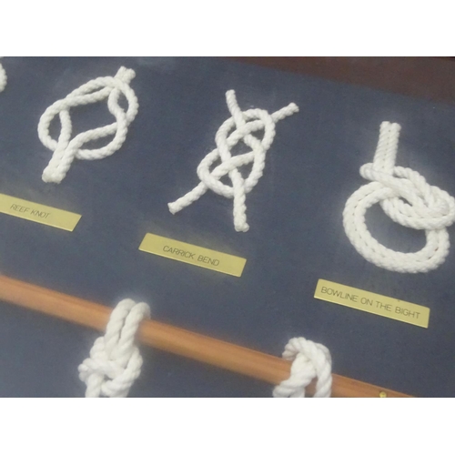 92 - The Mariner's Knots: 12 named knots mounted in a wood and Perspex display case with brass corners. B... 