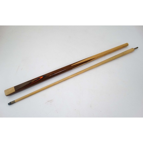 93 - Snooker / Pool : A Techno Pro 2 piece Snooker Cue in black leather Techno Pro carry bag. 57'' long.