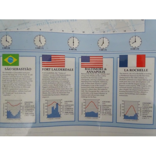 97 - A 'Whitebread round the world race 1997-98' map, a 'Map Marketing' map of Europe and a Bartholomew w... 