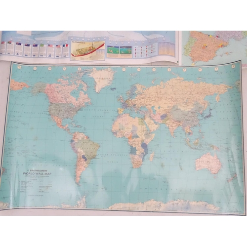 97 - A 'Whitebread round the world race 1997-98' map, a 'Map Marketing' map of Europe and a Bartholomew w... 