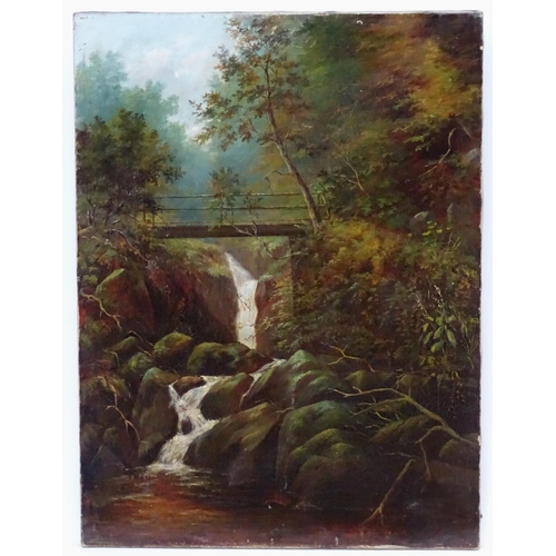 112 - James Boyd XIX, Oil on canvas, A Welsh waterfall, Signed and dated '1890' lower left. 24'' x 18''