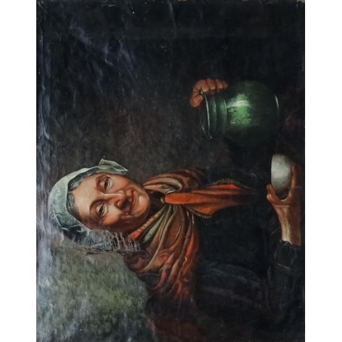 12 - Gae Dyson ? XIX, Oil on canvas, Portrait of a woman with jug and bowl, Signed upper left, 24 x 30''